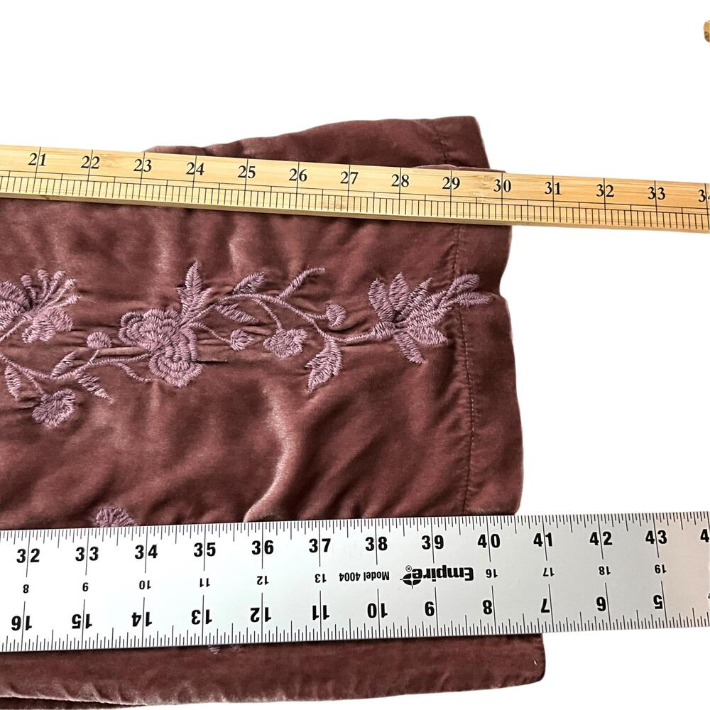 JW Los Angeles Johnny Was Renee Velvet Palazzo Pants Womens S Mauve Side Slits - Picture 11 of 11